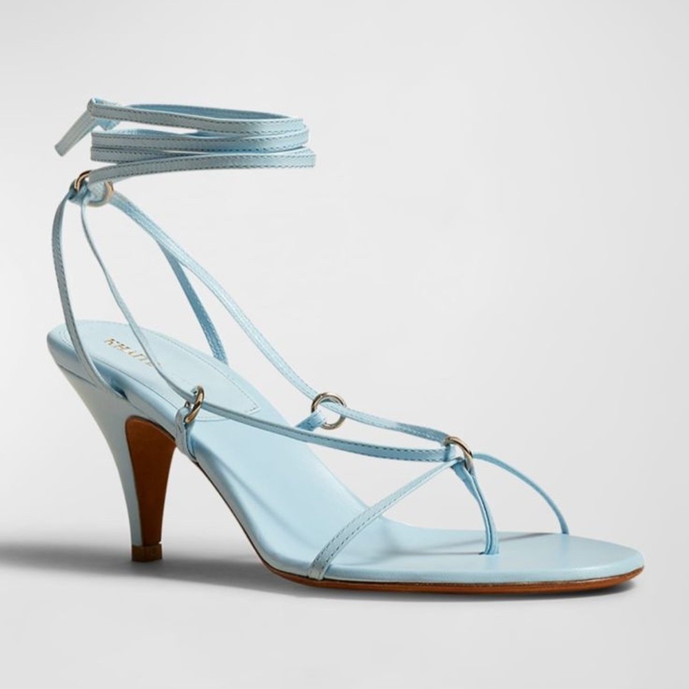 KHAITE Light Blue Ankle Strap Heels